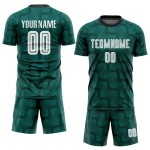 Fußball Custom Weiß-Schwarz Uniform Sublimation Grün Jersey