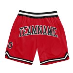 Basketball Schwarz-Weiß Throwback Rot Custom Authentic Shorts