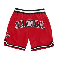 Basketball Schwarz-Weiß Throwback Rot Custom Authentic Shorts