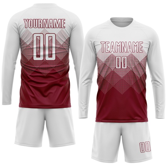 Weiße Sublimation Crimson Uniform Fußball Custom Jersey