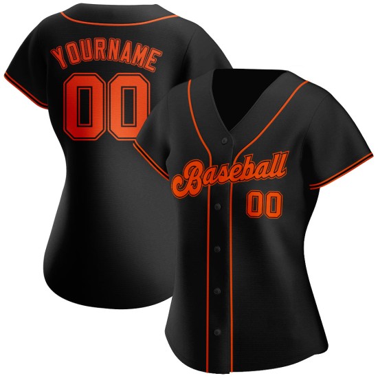 Jersey Authentic Schwarz Orange-Schwarz Baseball Custom Jersey Authentic Schwarz Orange-Schwarz Baseball Custom