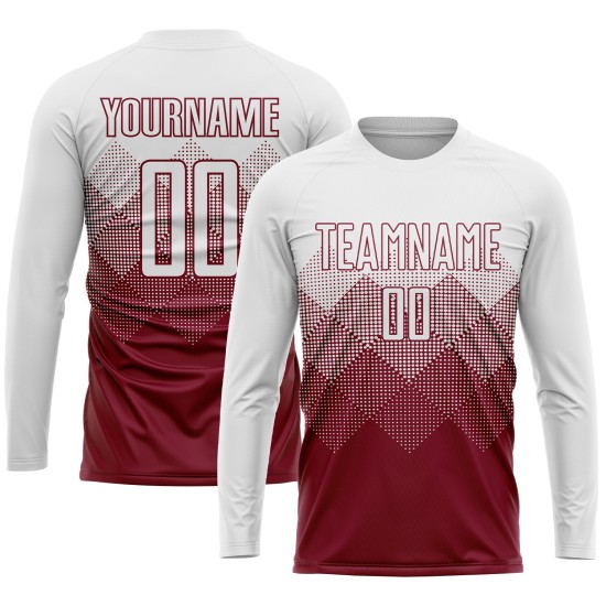 Weiße Sublimation Crimson Uniform Fußball Custom Jersey