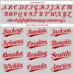 Baseball Custom Red Authentic Nadelstreifen Trikot Rot-Weiß Weiß