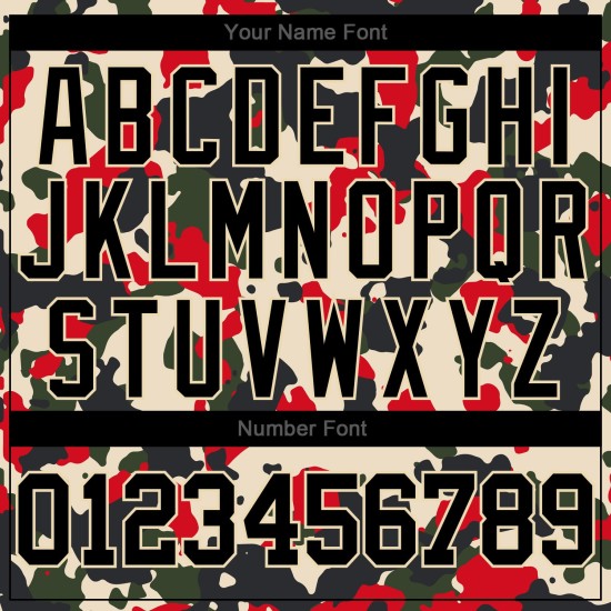 Benutzerdefinierte Hoodie zum Sport Pullover genäht Service Sweatshirt Salute Camo Schwarz-Creme