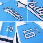 Powder Blue Hockey Custom Weiß-Marineblaues Trikot Powder Blue Hockey Custom Weiß-Marineblaues Trikot