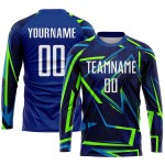 Benutzerdefinierte Weiß-Neon Royal Sublimation Grün Jersey Uniform Fußball