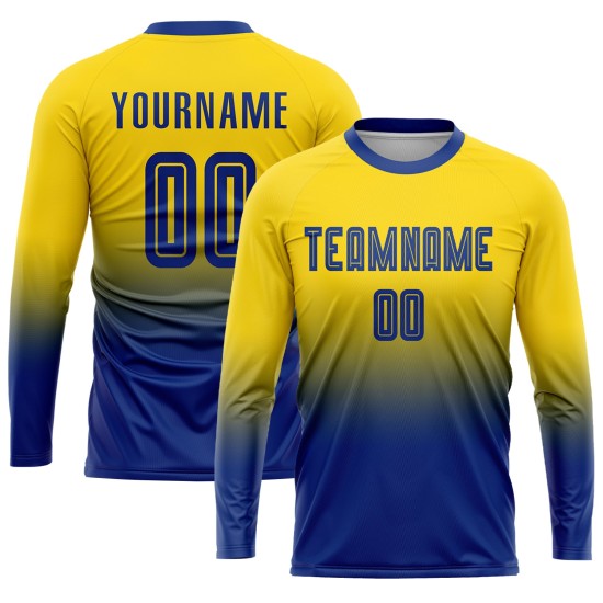 Benutzerdefinierte Jersey Sublimation Fußball Gold Mode Royal Uniform