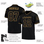 Jersey Gold Schwarz-Old Football Mesh Schwarz Custom Throwback Authentic Jersey Gold Schwarz-Old Football Mesh Schwarz Custom Throwback Authentic