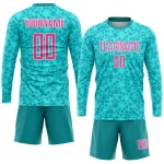 Sublimation Fußballtrikot Aqua Custom Uniform Pink-Weiß