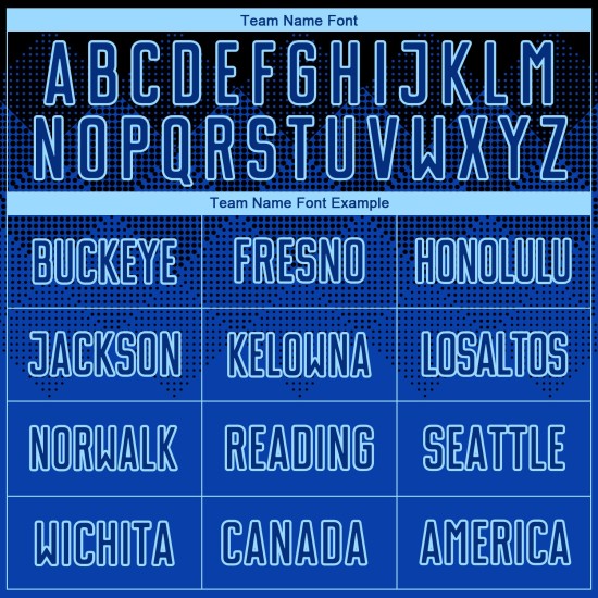 Uniform Trikot Fußball Custom Sublimation Royal-Hellblau Schwarz