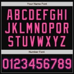 Letterman-Jacke mit durchgehendem Druckknopfverschluss, rosa-lila, individuell gestaltet, schwarz, Varsity Two Letterman-Jacke mit durchgehendem Druckknopfverschluss, rosa-lila, individuell gestaltet, schwarz, Varsity Two