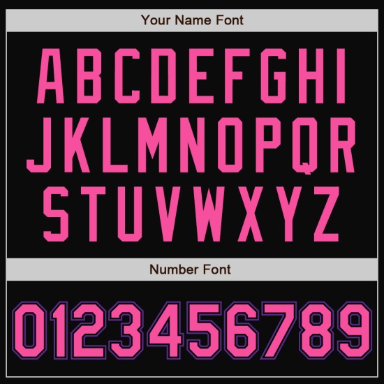 Letterman-Jacke mit durchgehendem Druckknopfverschluss, rosa-lila, individuell gestaltet, schwarz, Varsity Two Letterman-Jacke mit durchgehendem Druckknopfverschluss, rosa-lila, individuell gestaltet, schwarz, Varsity Two