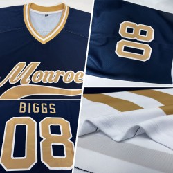 Hockeytrikot Old Custom Navy Gold-Weiß