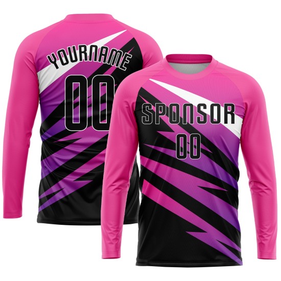 Sublimation Fußball Schwarz-Weiß Trikot Uniform Custom Pink
