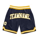 Basketball Throwback Navy Authentic Shorts Custom Weiß-Gold