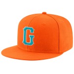 Aqua-Weiß genähte Snapback Custom Hat Orange verstellbar Aqua-Weiß genähte Snapback Custom Hat Orange verstellbar