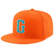 Aqua-Weiß genähte Snapback Custom Hat Orange verstellbar