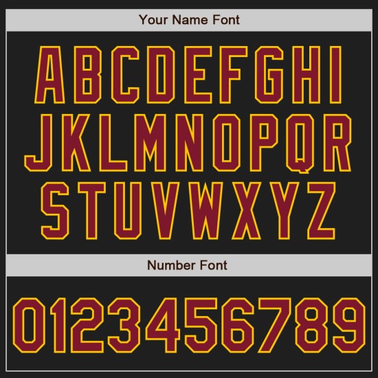 Jersey Zwei-Knopf Crimson-Gelb Schwarz Softball Custom Unisex Jersey Zwei-Knopf Crimson-Gelb Schwarz Softball Custom Unisex