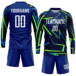 Benutzerdefinierte Weiß-Neon Royal Sublimation Grün Jersey Uniform Fußball