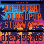 Benutzerdefinierte Jersey Royal Palm Baseball Muster Bäume Navy-Orange Design Authentic 3D