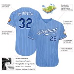 Authentic Pinstripe Royal-White Weiß Baseball Custom Light Jersey Blau