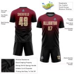 Jersey Creme-Schwarz Crimson Sublimation Fade Fashion Custom Uniform Fußball