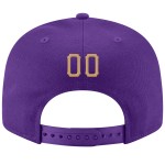 Benutzerdefinierte alte verstellbare lila Hut Snapback Gold-Weiß genäht Benutzerdefinierte alte verstellbare lila Hut Snapback Gold-Weiß genäht