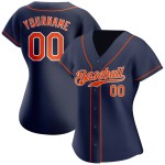 Jersey Orange-Weiß Navy Custom Baseball Authentic Jersey Orange-Weiß Navy Custom Baseball Authentic
