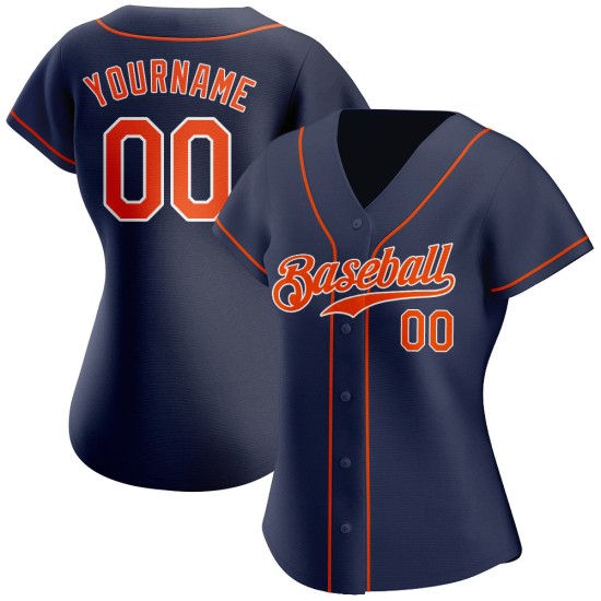 Jersey Orange-Weiß Navy Custom Baseball Authentic Jersey Orange-Weiß Navy Custom Baseball Authentic