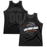 Graues Throwback-Basketballtrikot, Stahlschwarz, individuell, authentisch Graues Throwback-Basketballtrikot, Stahlschwarz, individuell, authentisch