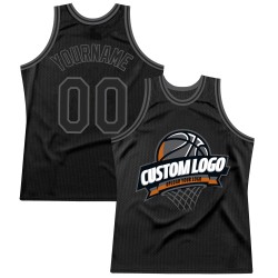 Graues Throwback-Basketballtrikot, Stahlschwarz, individuell, authentisch