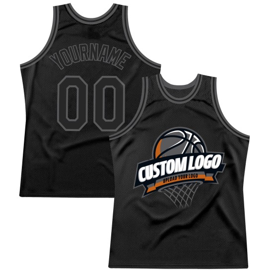Graues Throwback-Basketballtrikot, Stahlschwarz, individuell, authentisch Graues Throwback-Basketballtrikot, Stahlschwarz, individuell, authentisch