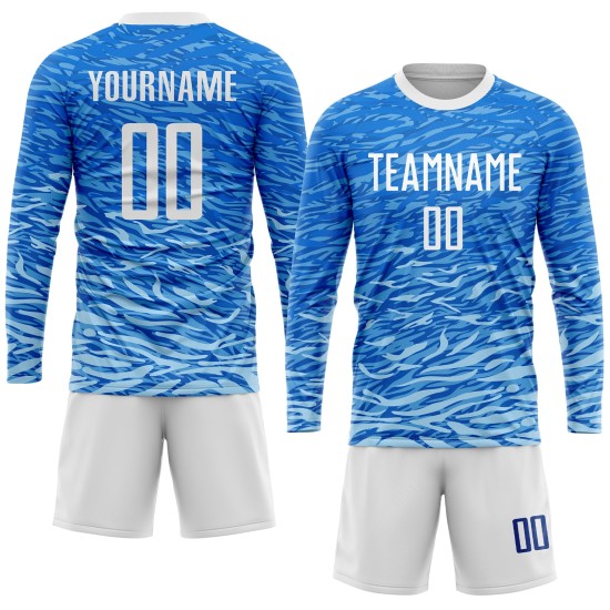 Sublimation Fußballtrikot Royal Uniform Weiß Custom