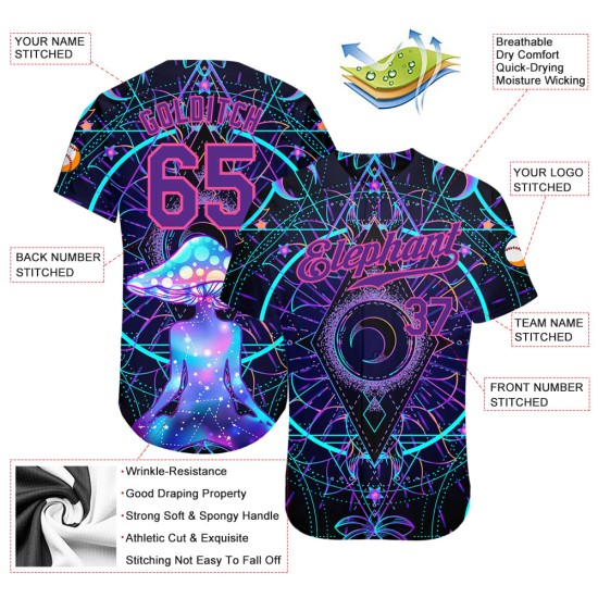 Heilige Geometrie Authentische Pilze Jersey Über 3D Custom Muster Baseball Halluzination Magie Psychedelische Design Heilige Geometrie Authentische Pilze Jersey Über 3D Custom Muster Baseball Halluzination Magie Psychedelische Design