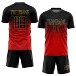 Gold Uniform Sublimation Rot Fußball Schwarz-Old Custom Jersey