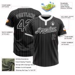 Schwarz Custom Weiß Weiß Softball Jersey Unisex Nadelstreifen Zwei-Knopf Schwarz Custom Weiß Weiß Softball Jersey Unisex Nadelstreifen Zwei-Knopf