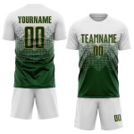 Gold Sublimation Grün-Alte Uniform Weiß Fußball Custom Jersey