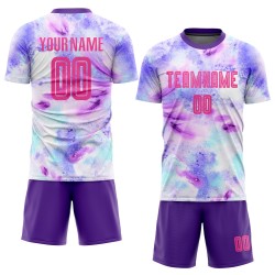 Rosa-Lila Tie Dye Jersey Fußball Uniform Sublimation Custom Rosa-Lila Tie Dye Jersey Fußball Uniform Sublimation Custom