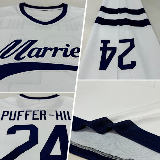 Benutzerdefiniertes weißes Hockey-Marine-Trikot Benutzerdefiniertes weißes Hockey-Marine-Trikot