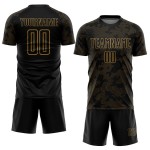 Uniform Gold Sublimation Fußball Altes Trikot Schwarz Custom