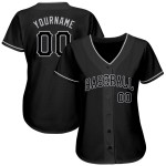 Authentisches Baseball-Trikot in Schwarz-Grau, individuell gestaltet in Schwarz