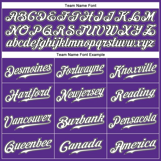 Schwarz Baseball Lila Nadelstreifen Weiß-Grau Jersey Custom Authentic