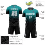 Fashion Fade Custom Sublimation Jersey Fußball Teal Weiß-Schwarz Uniform