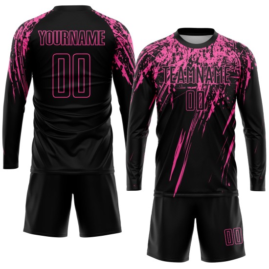 Uniform Sublimation Custom Schwarz Fußball Jersey Rosa Uniform Sublimation Custom Schwarz Fußball Jersey Rosa