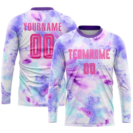 Rosa-Lila Tie Dye Jersey Fußball Uniform Sublimation Custom