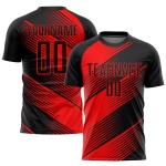 Rot Fußball Schwarz Custom Uniform Jersey Sublimation