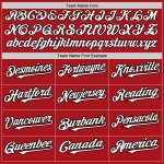 Nadelstreifen Custom Unisex Softball Rot Zwei-Knopf Schwarz Weiß Jersey Nadelstreifen Custom Unisex Softball Rot Zwei-Knopf Schwarz Weiß Jersey