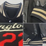Full-Snap Custom Jacke Schwarz Varsity Creme-Rot Letterman Bomber Full-Snap Custom Jacke Schwarz Varsity Creme-Rot Letterman Bomber