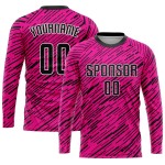 Schwarz-Weiß Fußball Trikot Uniform Rosa Custom Sublimation