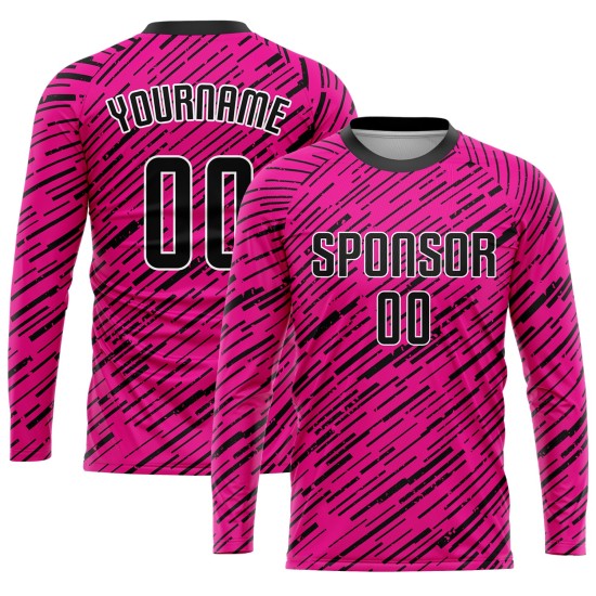 Schwarz-Weiß Fußball Trikot Uniform Rosa Custom Sublimation